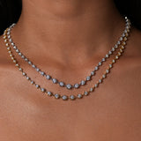 1.58ct / 4.16ct Diamond 18K Gold Graduated Link Tennis Necklace