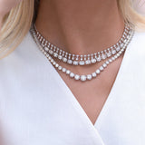 4.00ct Diamond 18K Gold Floating Tennis Necklace
