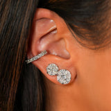 2.63ct Diamond 18K Gold Illusion Stud Earrings