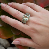6.22ct Green Amethyst Tanzanite 18K Gold Ring