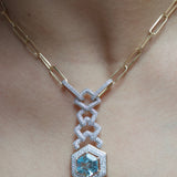 6.75ct Diamond 14K Gold Drop Necklace
