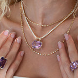 Amethyst 18K Gold Statement Pendant