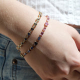 7.80ct Multi Color Sapphire  14K Gold Multi Shaped Bracelet