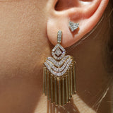 1.08ct Diamond 14K Gold Cascade Fringes Earrings
