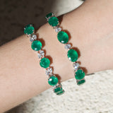 31.96ct Emerald Diamond 18K Gold Bracelet