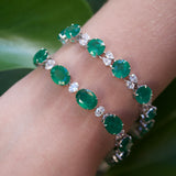 31.96ct Emerald Diamond 18K Gold Bracelet