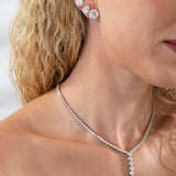 6.41ct Diamond 18K Gold Lariat Tennis Necklace