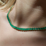 20.60ct Emerald 18K Gold Tennis Necklace
