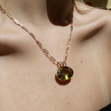 28.80ct Olive Quartz 18K Gold Pendant