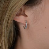 0.25ct Diamond 14K Gold Graduated Hoop Earrings