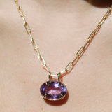 29.85cts Amethyst 18K Gold Pendant
