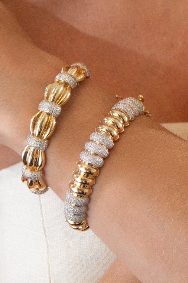 2.30ct Diamond 14K Gold Bangle Bracelet