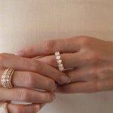 6.78ct Diamond 18K Gold Heart Eternity Ring