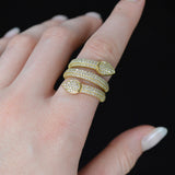 0.92ct Diamond 18K Gold Spiral Snake Ring
