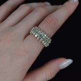 7.10ct Diamond 18K Gold Statement Eternity Stretch Ring