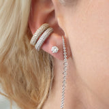 1.37ct Diamond 18K Gold Cascade Climber Earrings