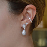 2.60ct Diamond 18K Gold Pave Teardrop Earrings