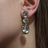 29.92ct Green Amethyst Tsavorita 18K Gold Earrings