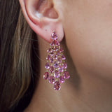 15.20ct Tourmaline 18K Gold Waterfall Dangle Drop Earrings