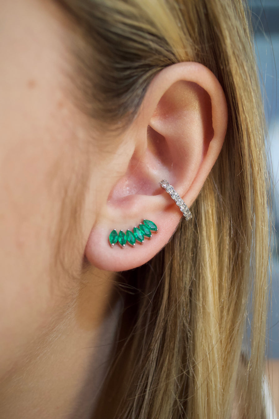 1.75ct Diamond 18K Gold Marquise Climber Earrings