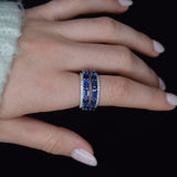 4.36ct Diamond Sapphire 18K Gold Two Ways Ring