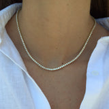 13.06ct Diamond 14K Gold Classic Tennis Necklace