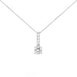0.65ct Diamond Platinum Solitaire Pendant Chain Necklace
