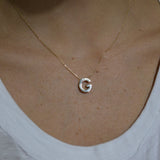 14K Gold Letter G Initial Pendant Necklace