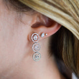 1.00ct Diamond 18K Gold Cluster Drop Earrings