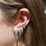 0.89ct Diamond 18K Gold Graduated Hoop Earrings