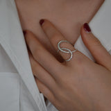 0.51ct Diamond 18K Gold Crossover Swirl Ring