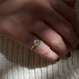 0.35ct Diamond 14K Gold Signet Ring