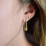 0.45ct Diamond 14K Gold Safety Pin Earrings