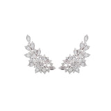 3.60ct Diamond 18K Gold Cluster Statement Earrings