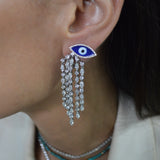0.35ct Diamond 18K Gold Evil Eye Earrings