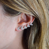 0.80ct Diamond 18K Gold Arrow Climber Earrings