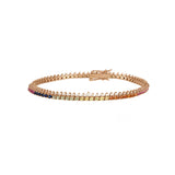 4.38ct Diamond Multi Gems 18K Gold Station Tennis Bracelet