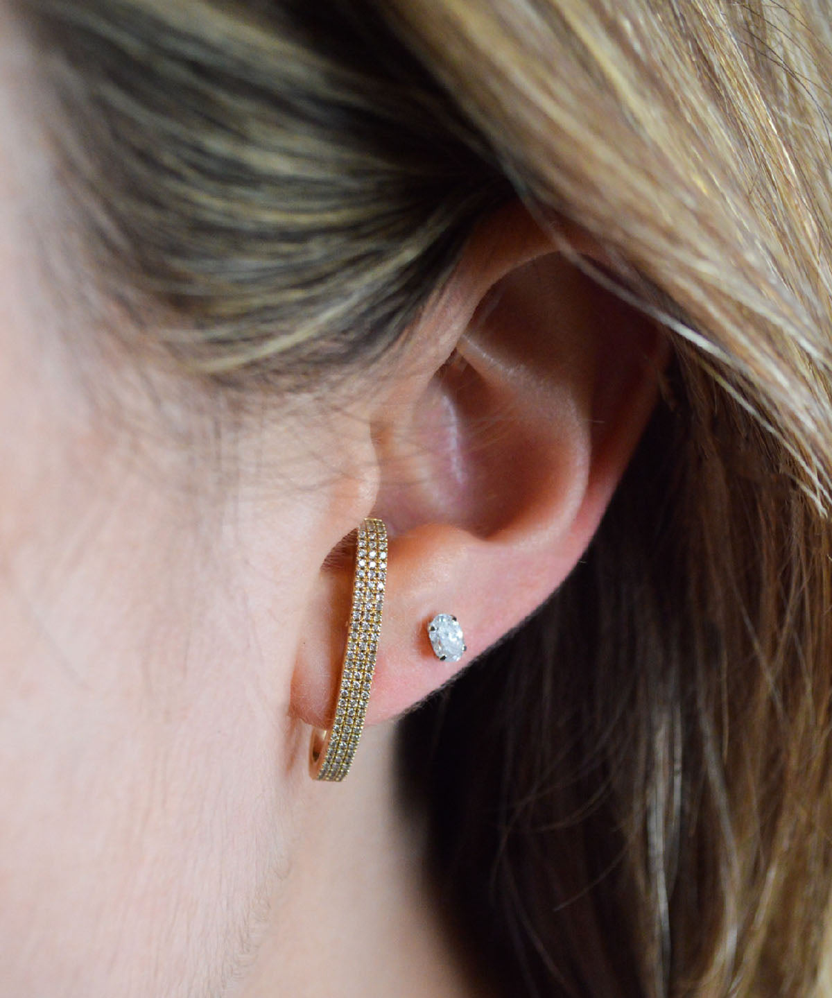 0.70ct Diamond 14K Gold Climber Earrings