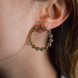 6.00ct Topaz 18K Gold Open Circle Earrings