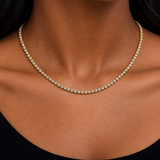 6.35ct Diamond 18K Gold Tennis Necklace