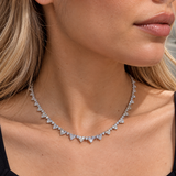 14.58ct Diamond 18K Gold Heart Tennis Necklace