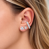 2.00ct Diamond 18K Gold Cluster Multi Shape Earrings