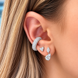 1.25ct Diamond 18K Gold Dangle Drop Earrings