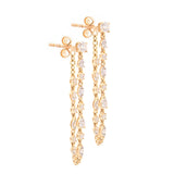 0.96ct Diamond 18K Gold Chain Drop Earrings
