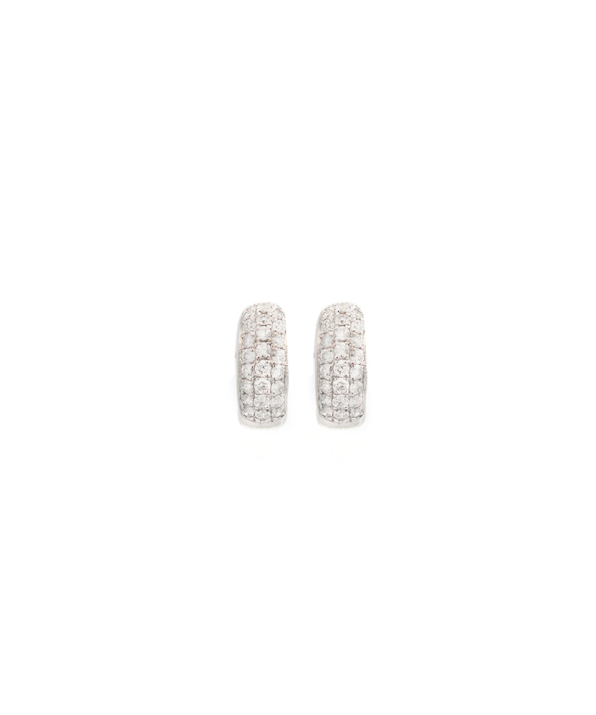 0.44ct Diamond 18K Gold Chunky Pave Huggie Hoop Earrings