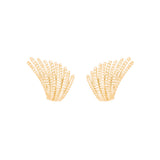 2.26ct Diamond 18K Gold Multi Row Wing Earrings