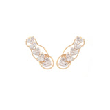 0.86ct Diamond 18K Gold Illusion Heart Shaped Ear Climber Earrings