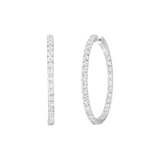 3.10ct Diamond 18K Gold Inside Out Hoops Earrings
