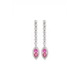 1.25ct Ruby Diamond 18K Gold Linear Earring