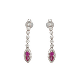 1.25ct Ruby Diamond 18K Gold Linear Earring